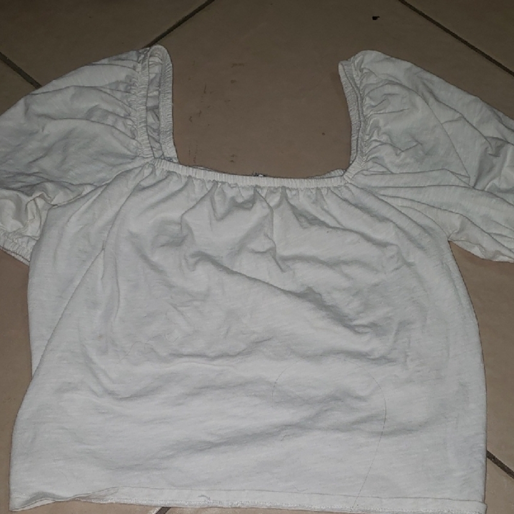 Old Navy White Puff Sleeve Blouse